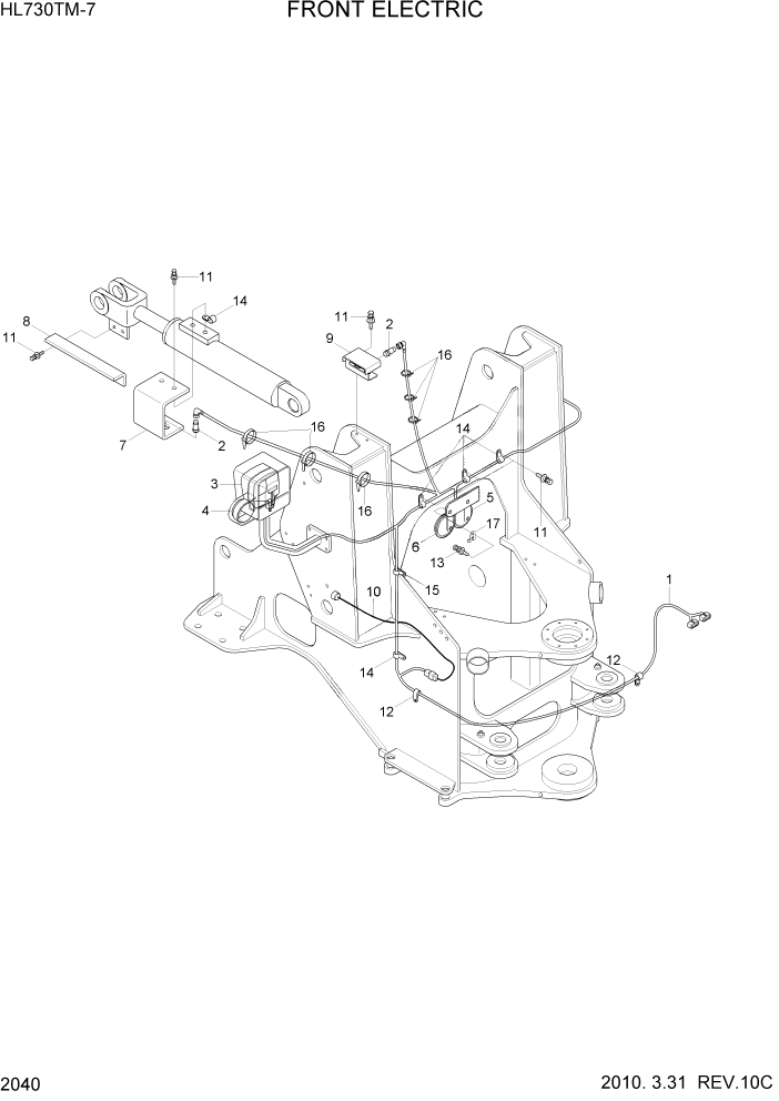 Схема запчастей Hyundai HL730TM7 - PAGE 2040 FRONT ELECTRIC ЭЛЕКТРИЧЕСКАЯ СИСТЕМА