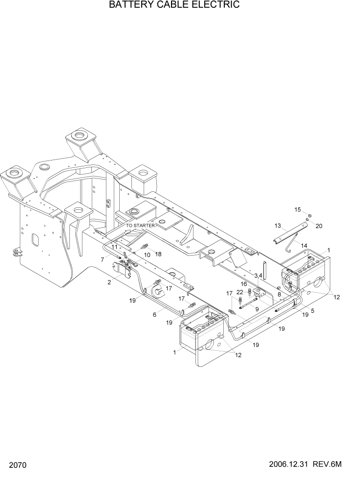 Схема запчастей Hyundai HL730TM7 - PAGE 2070 BATTERY CABLE ELECTRIC ЭЛЕКТРИЧЕСКАЯ СИСТЕМА