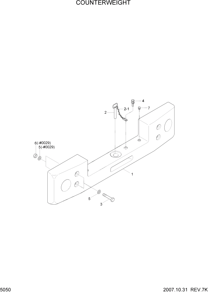 Схема запчастей Hyundai HL730TM7 - PAGE 5050 COUNTERWEIGHT СТРУКТУРА