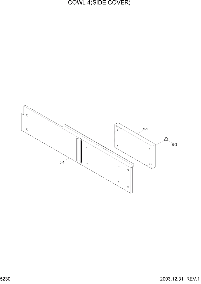 Схема запчастей Hyundai HL730TM7 - PAGE 5230 COWL 4(SIDE COVER) СТРУКТУРА