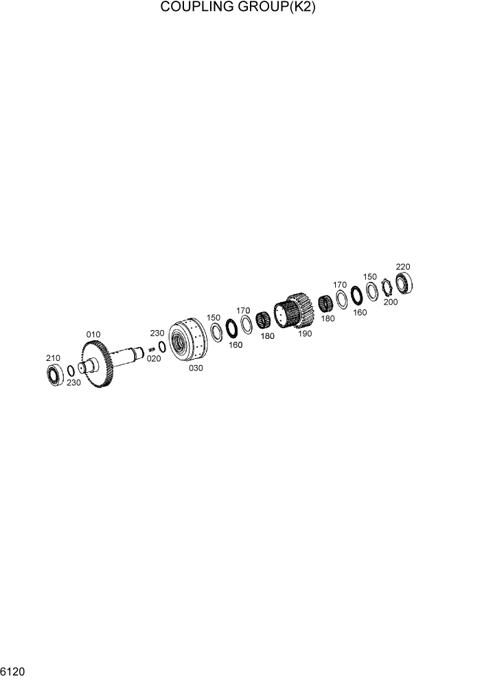 Схема запчастей Hyundai HL730TM7 - PAGE 6120 COUPLING GROUP(K2) СИЛОВАЯ СИСТЕМА