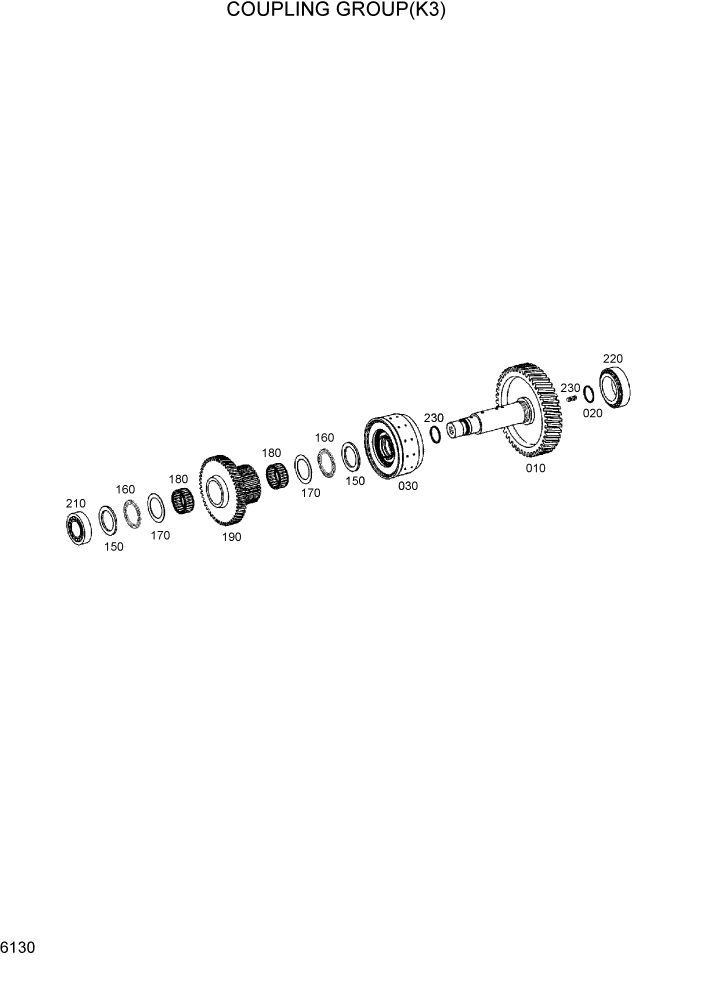 Схема запчастей Hyundai HL730TM7 - PAGE 6130 COUPLING GROUP(K3) СИЛОВАЯ СИСТЕМА