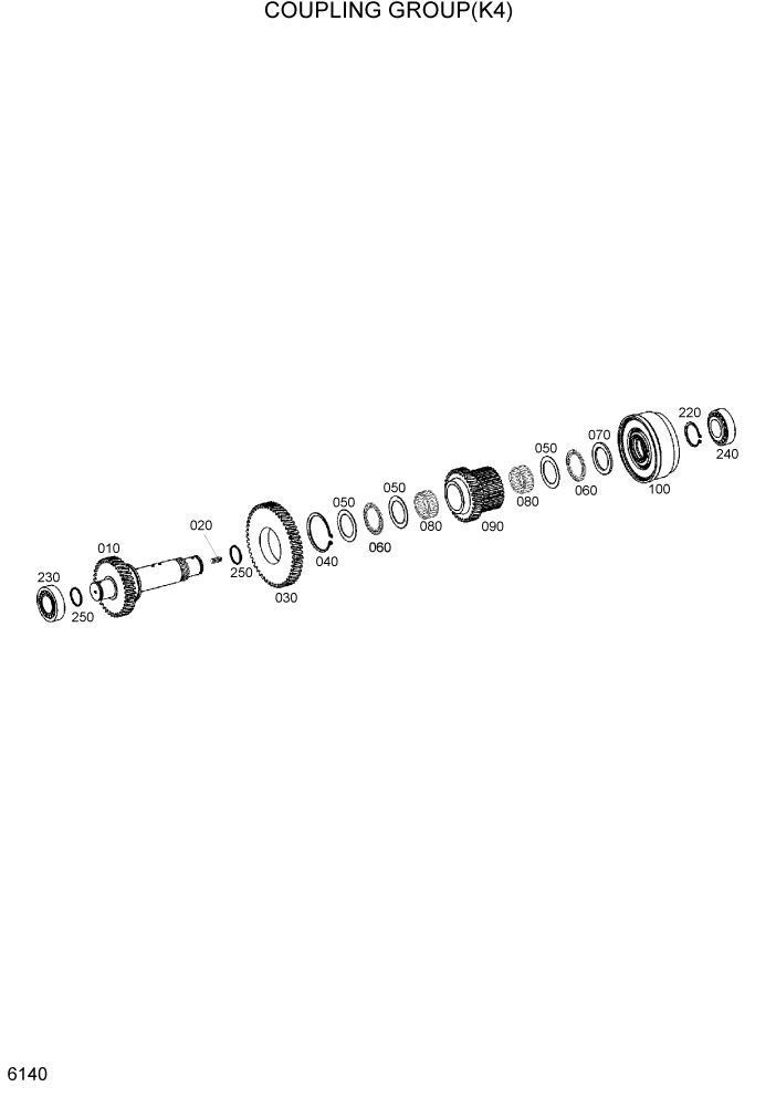 Схема запчастей Hyundai HL730TM7 - PAGE 6140 COUPLING GROUP(K4) СИЛОВАЯ СИСТЕМА