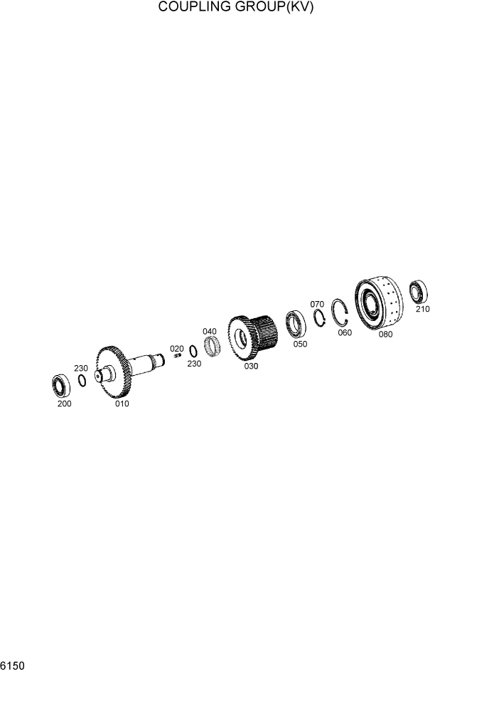 Схема запчастей Hyundai HL730TM7 - PAGE 6150 COUPLING GROUP(KV) СИЛОВАЯ СИСТЕМА