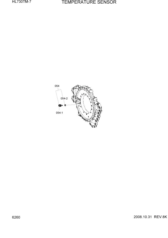 Схема запчастей Hyundai HL730TM7 - PAGE 6260 TEMPERATURE SENSOR СИЛОВАЯ СИСТЕМА