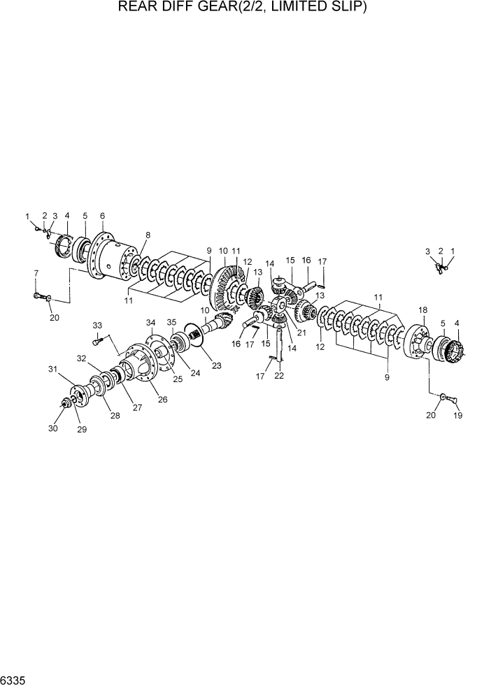 Схема запчастей Hyundai HL730TM7 - PAGE 6335 REAR DIFF GEAR(2/2, LIMITED SLIP) СИЛОВАЯ СИСТЕМА