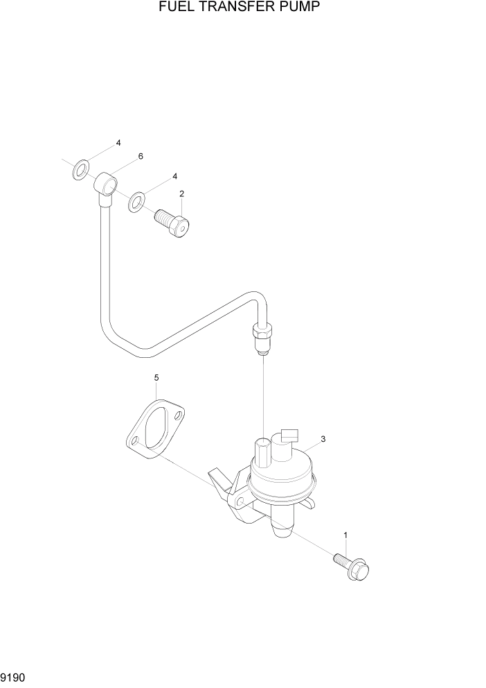 Схема запчастей Hyundai HL730TM7 - PAGE 9190 FUEL TRANSFER PUMP ДВИГАТЕЛЬ БАЗА