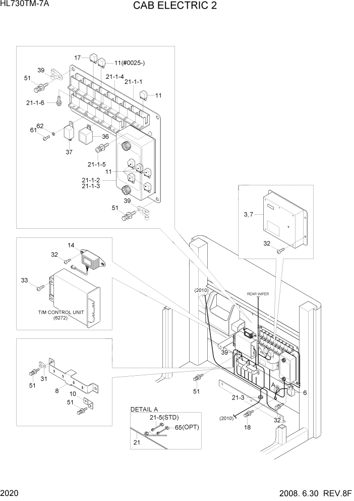 Схема запчастей Hyundai HL730TM7A - PAGE 2020 CAB ELECTRIC 2 ЭЛЕКТРИЧЕСКАЯ СИСТЕМА