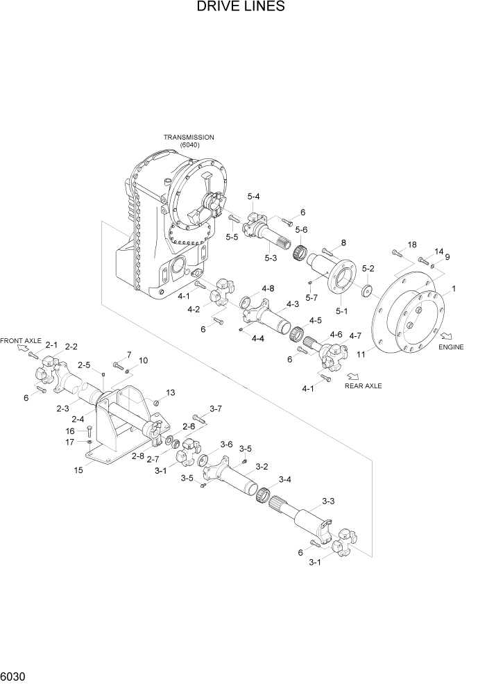 Схема запчастей Hyundai HL730TM7A - PAGE 6030 DRIVE LINES СИЛОВАЯ СИСТЕМА