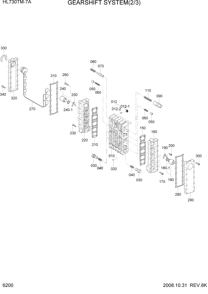 Схема запчастей Hyundai HL730TM7A - PAGE 6200 GEARSHIFT SYSTEM(2/3) СИЛОВАЯ СИСТЕМА