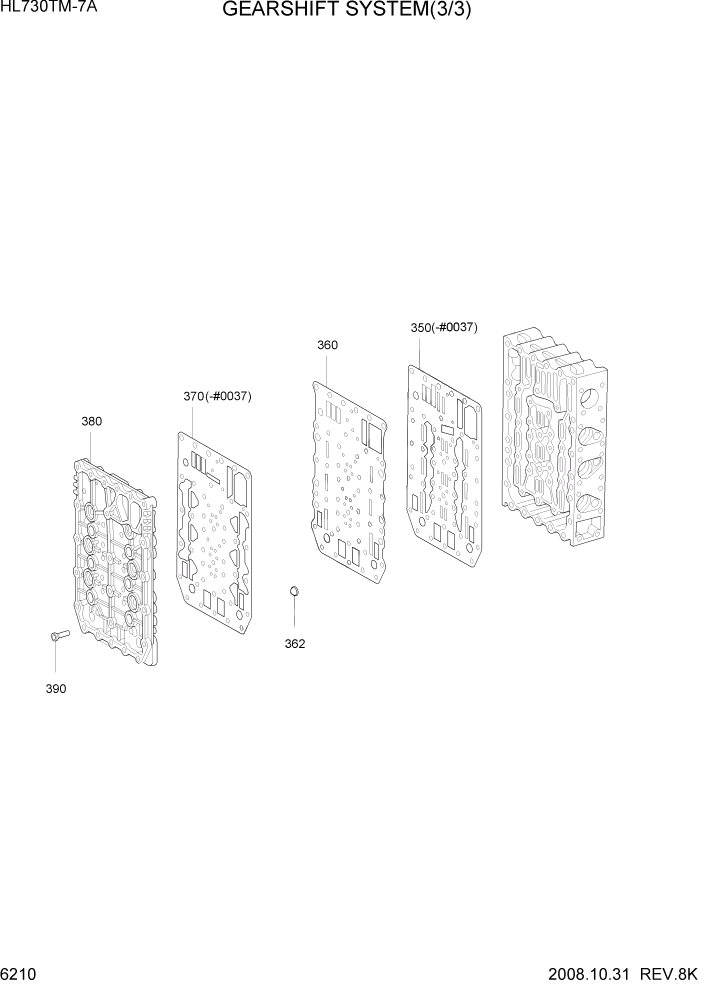 Схема запчастей Hyundai HL730TM7A - PAGE 6210 GEARSHIFT SYSTEM(3/3) СИЛОВАЯ СИСТЕМА