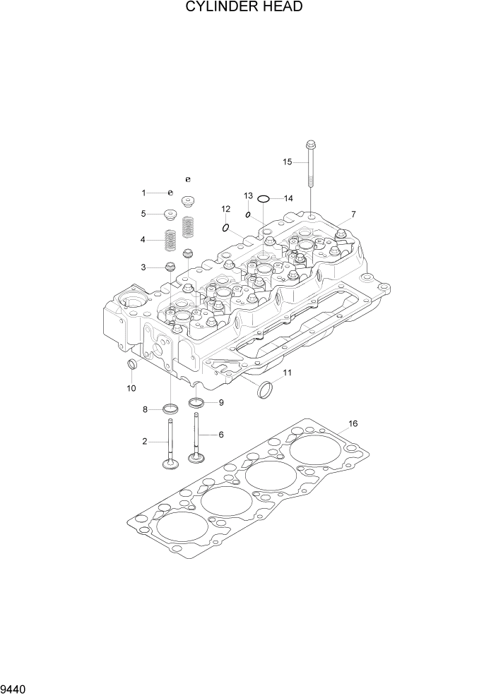 Схема запчастей Hyundai HL730TM7A - PAGE 9440 CYLINDER HEAD ДВИГАТЕЛЬ БАЗА