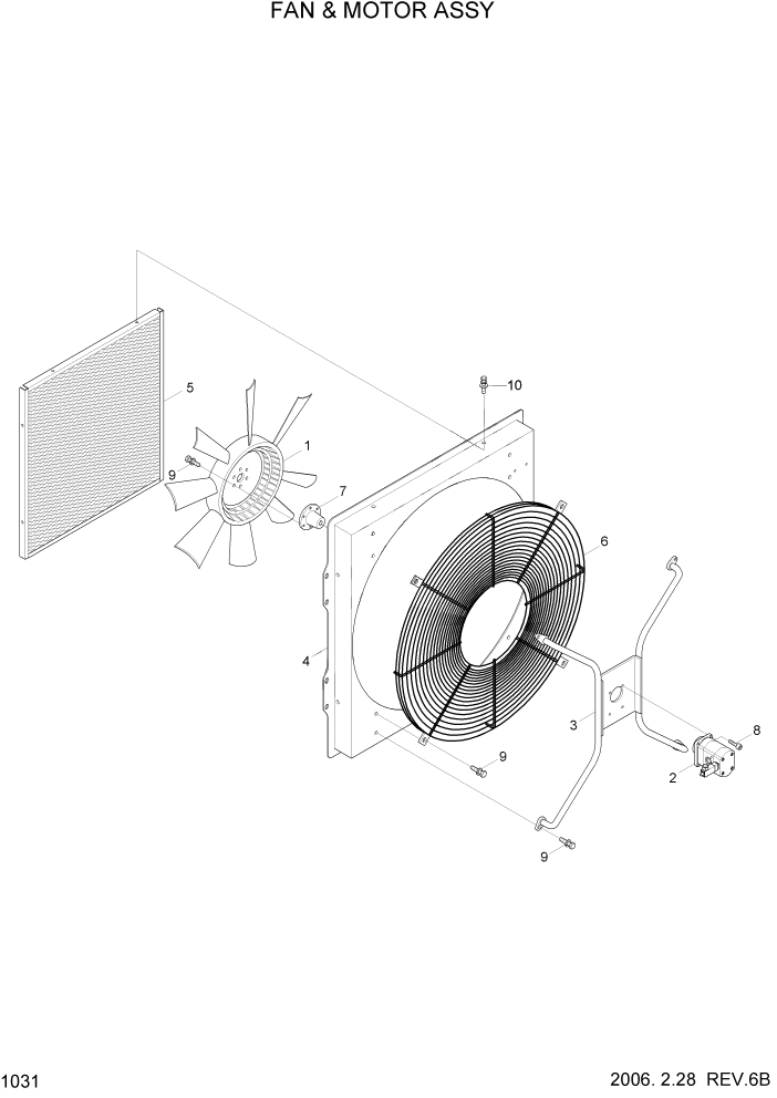 Схема запчастей Hyundai HL740-7 - PAGE 1031 FAN & MOTOR ASSY СИСТЕМА ДВИГАТЕЛЯ