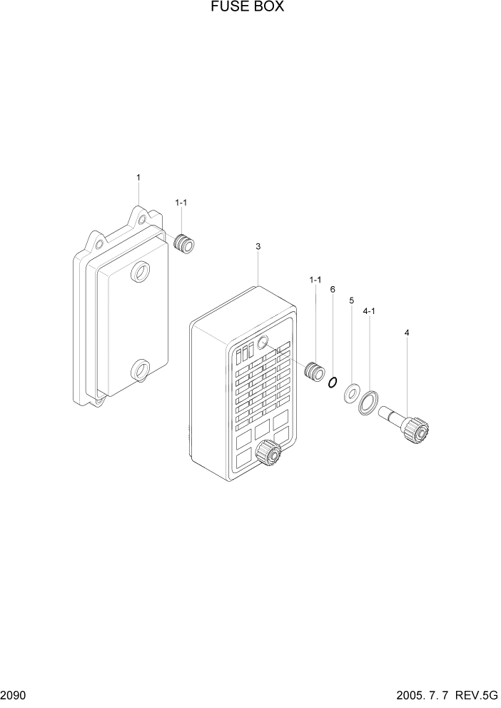 Схема запчастей Hyundai HL740-7 - PAGE 2090 FUSE BOX ЭЛЕКТРИЧЕСКАЯ СИСТЕМА