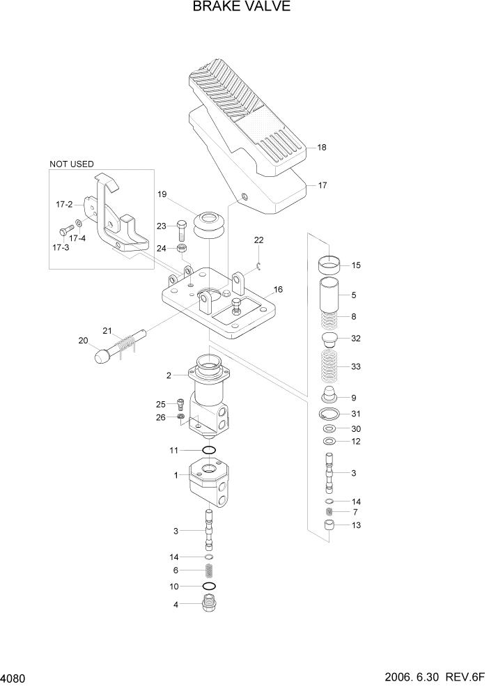 Схема запчастей Hyundai HL740-7 - PAGE 4080 BRAKE VALVE ГИДРАВЛИЧЕСКИЕ КОМПОНЕНТЫ