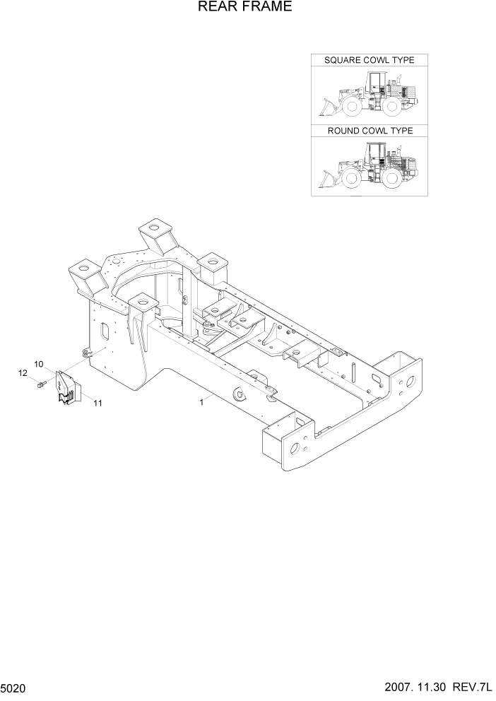 Схема запчастей Hyundai HL740-7 - PAGE 5020 REAR FRAME СТРУКТУРА