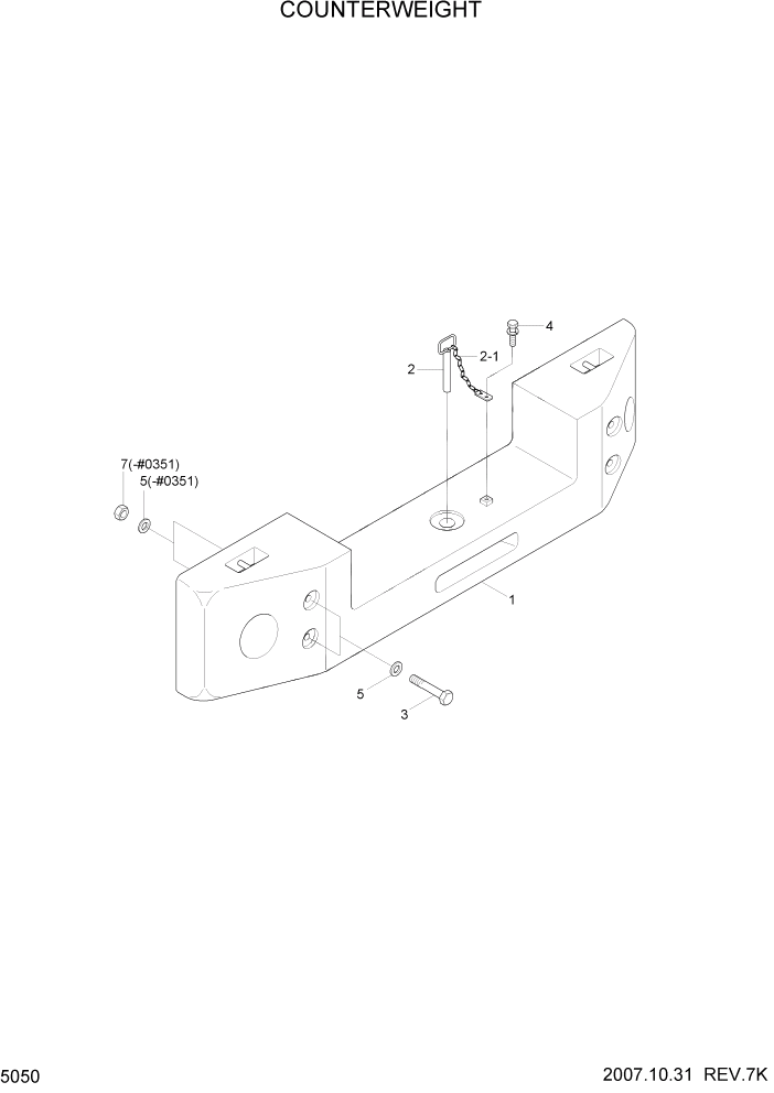 Схема запчастей Hyundai HL740-7 - PAGE 5050 COUNTERWEIGHT СТРУКТУРА