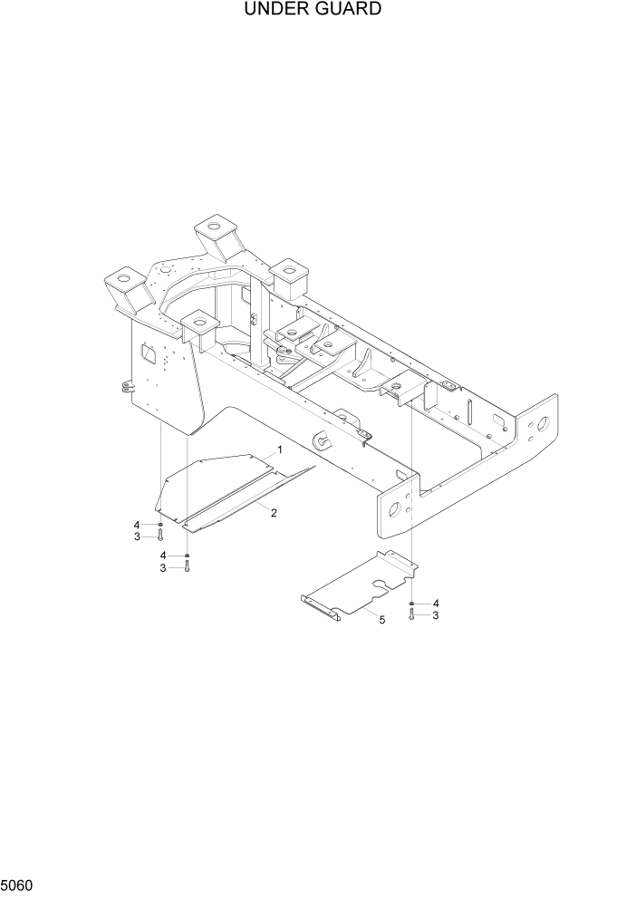 Схема запчастей Hyundai HL740-7 - PAGE 5060 UNDER GUARD СТРУКТУРА