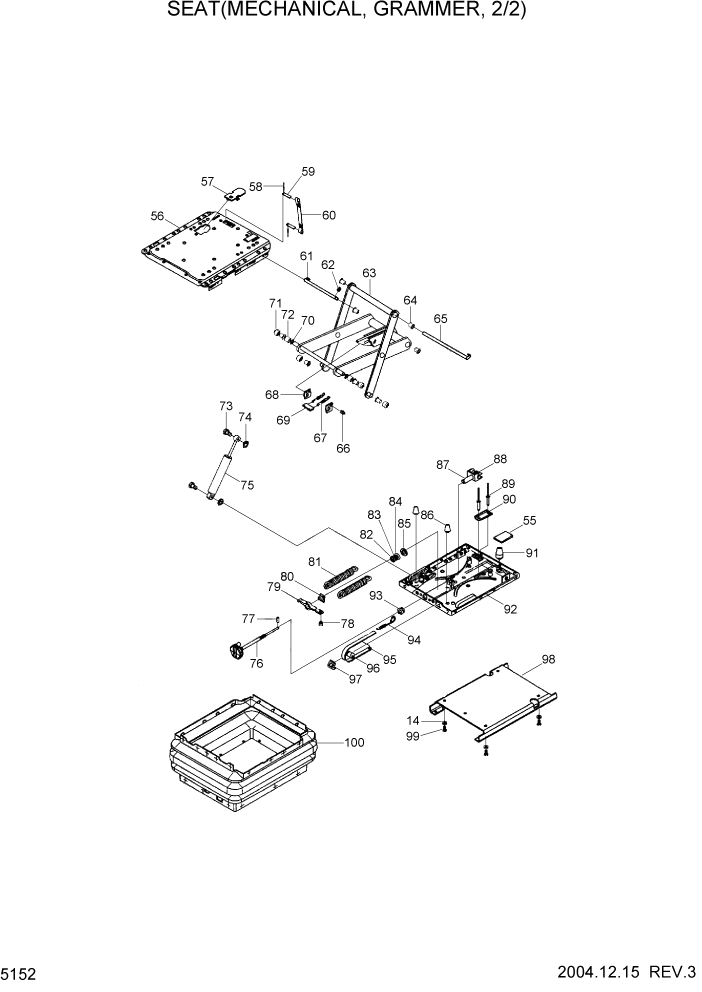 Схема запчастей Hyundai HL740-7 - PAGE 5152 SEAT(MECHANICAL, GRAMMER, 2/2) СТРУКТУРА