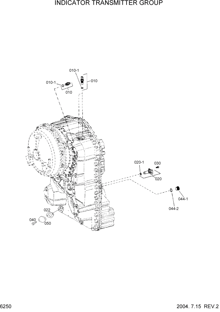 Схема запчастей Hyundai HL740-7 - PAGE 6250 INDICATOR TRANSMITTER GROUP СИЛОВАЯ СИСТЕМА