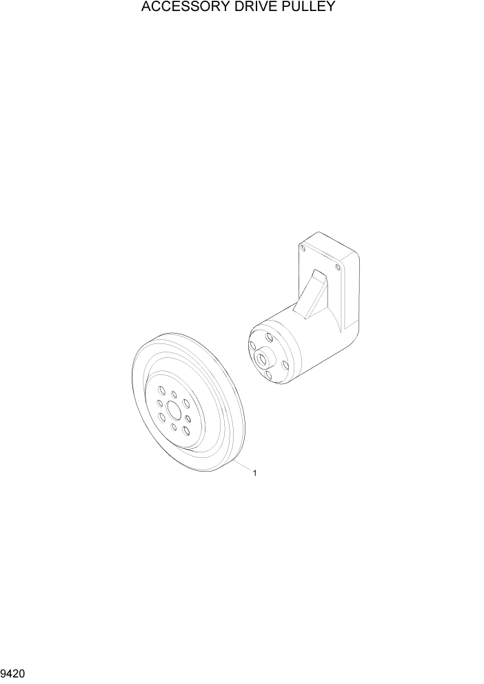 Схема запчастей Hyundai HL740-7 - PAGE 9420 ACCESSORY DRIVE PULLEY ДВИГАТЕЛЬ БАЗА