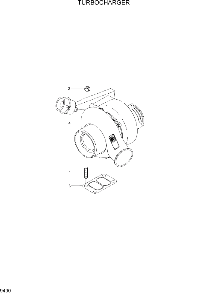 Схема запчастей Hyundai HL740-7 - PAGE 9490 TURBOCHARGER ДВИГАТЕЛЬ БАЗА