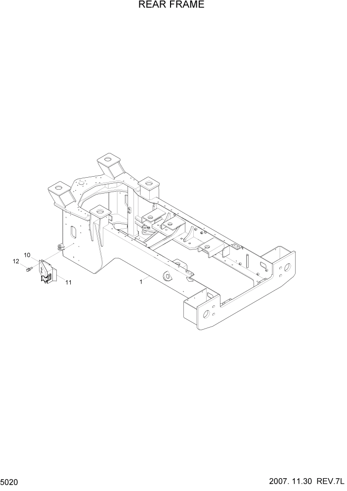 Схема запчастей Hyundai HL740-7A - PAGE 5020 REAR FRAME СТРУКТУРА