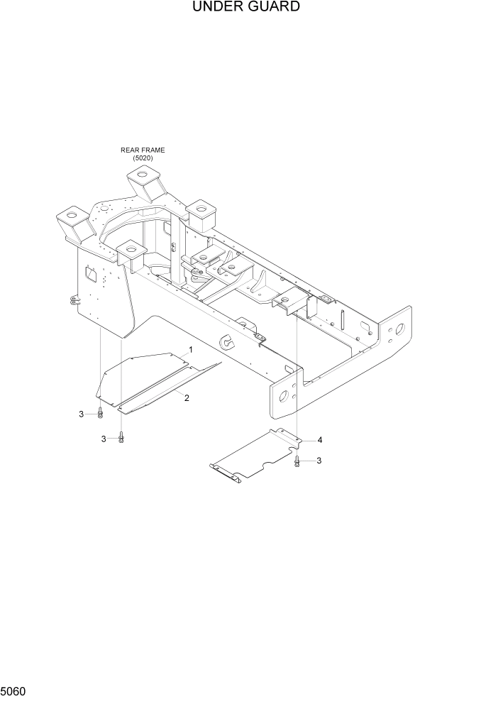 Схема запчастей Hyundai HL740-7A - PAGE 5060 UNDER GUARD СТРУКТУРА