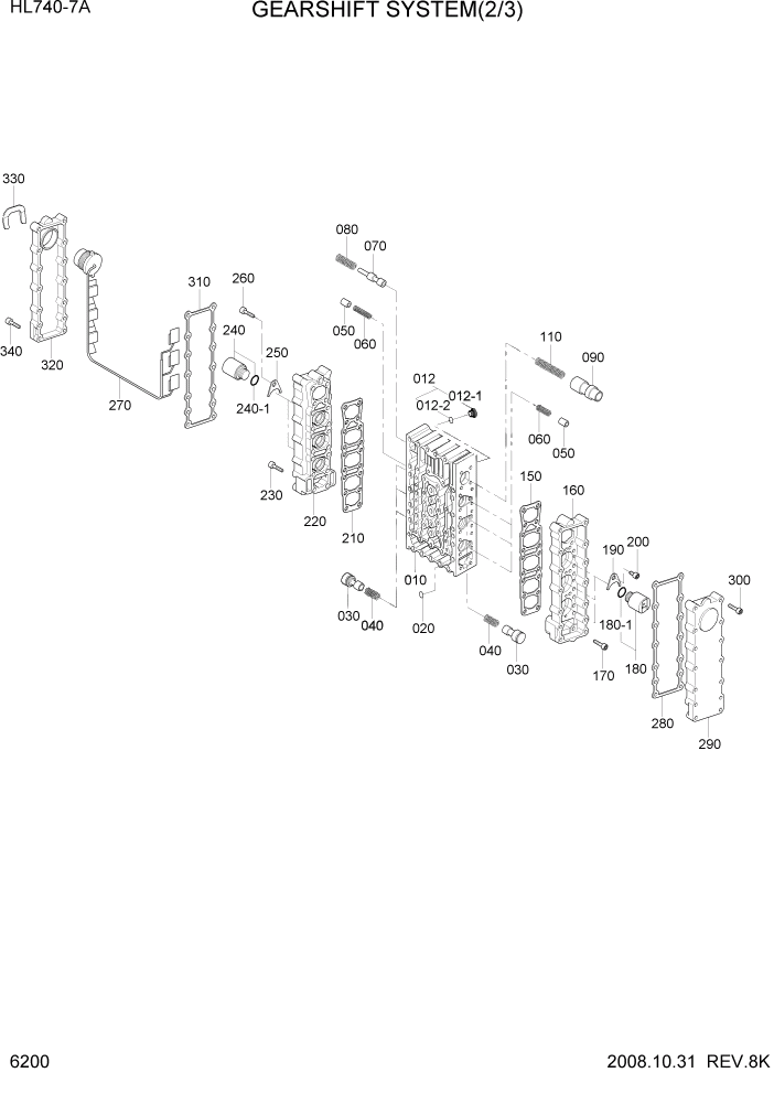 Схема запчастей Hyundai HL740-7A - PAGE 6200 GEARSHIFT SYSTEM(2/3) СИЛОВАЯ СИСТЕМА