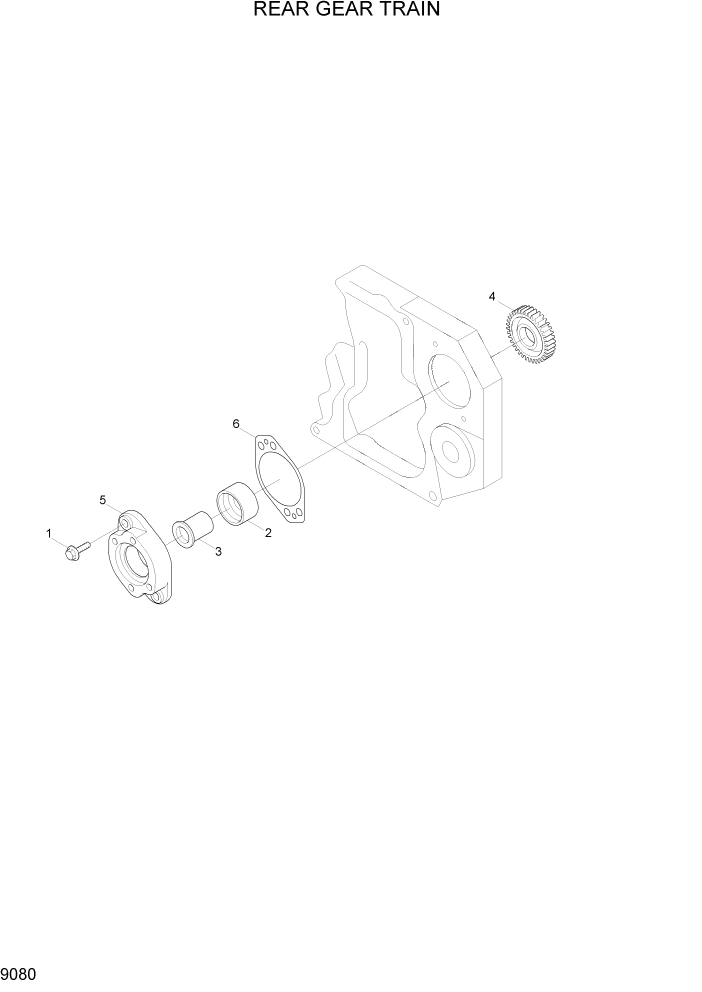 Схема запчастей Hyundai HL740-7A - PAGE 9080 REAR GEAR TRAIN ДВИГАТЕЛЬ БАЗА