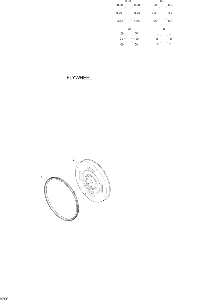 Схема запчастей Hyundai HL740-7A - PAGE 9200 FLYWHEEL ДВИГАТЕЛЬ БАЗА