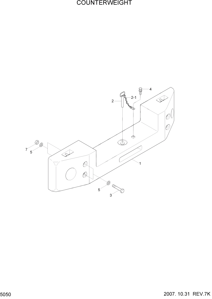 Схема запчастей Hyundai HL740TM-7 - PAGE 5050 COUNTERWEIGHT СТРУКТУРА