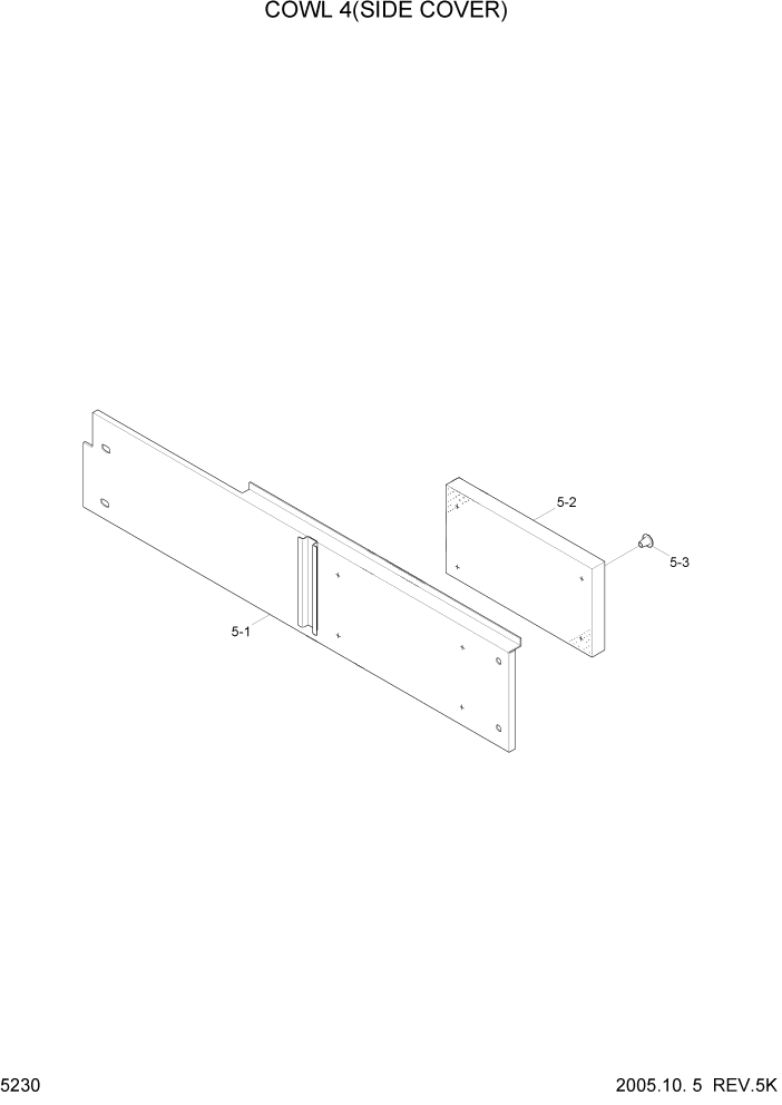 Схема запчастей Hyundai HL740TM-7 - PAGE 5230 COWL 4(SIDE COVER) СТРУКТУРА