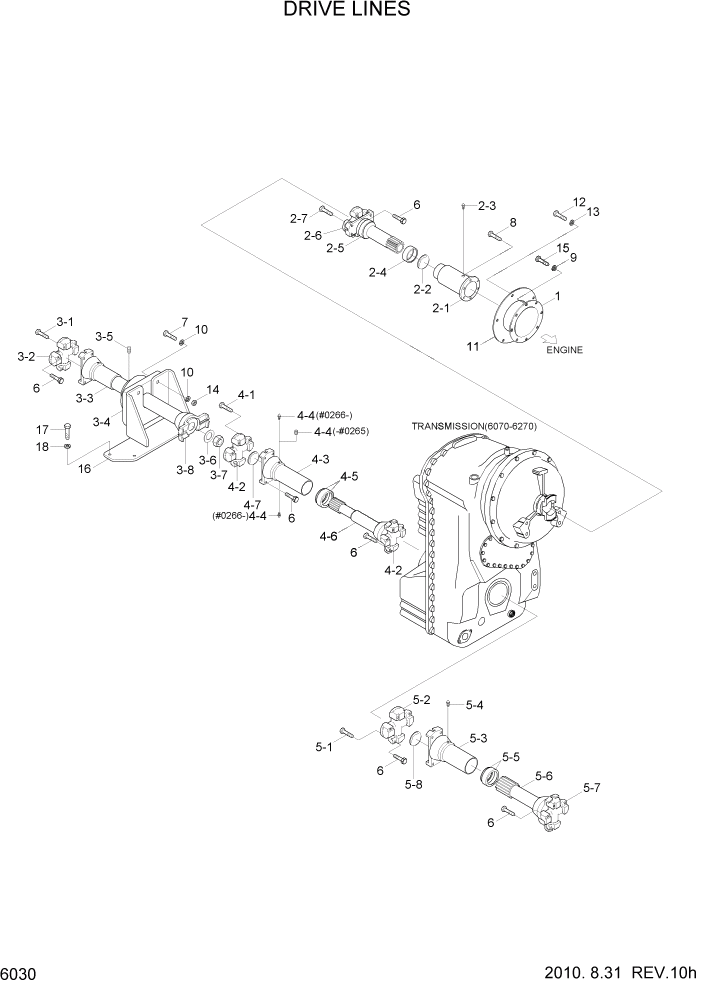 Схема запчастей Hyundai HL740TM-7 - PAGE 6030 DRIVE LINES СИЛОВАЯ СИСТЕМА