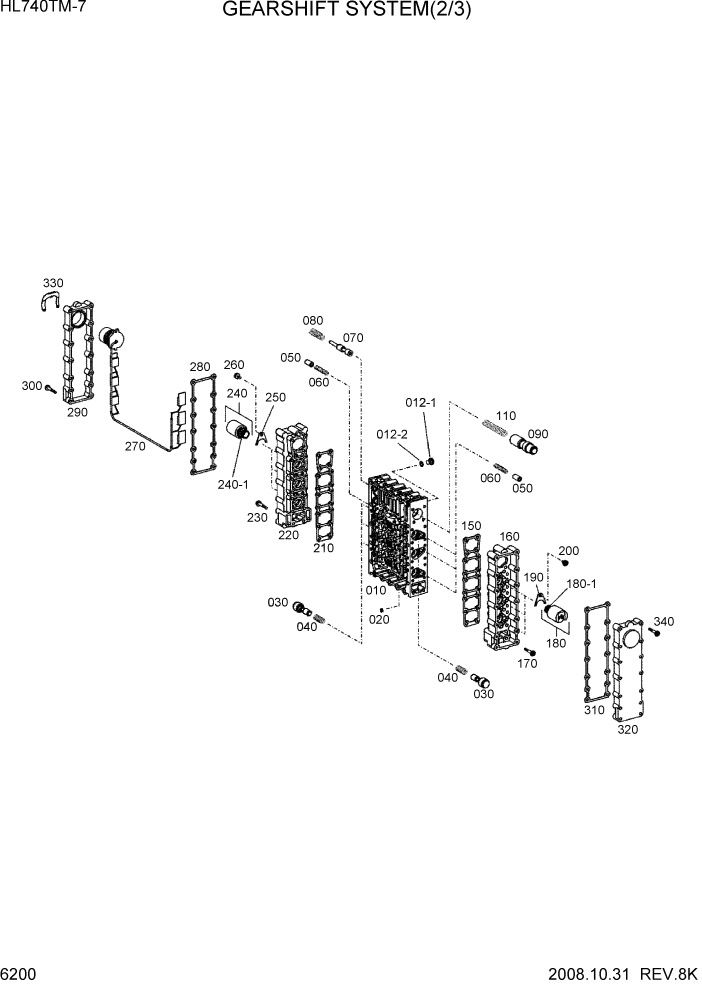 Схема запчастей Hyundai HL740TM-7 - PAGE 6200 GEARSHIFT SYSTEM(2/3) СИЛОВАЯ СИСТЕМА