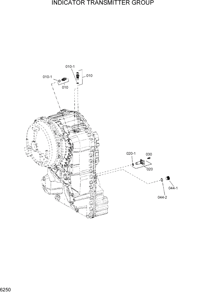 Схема запчастей Hyundai HL740TM-7 - PAGE 6250 INDICATOR TRANSMITTER GROUP СИЛОВАЯ СИСТЕМА