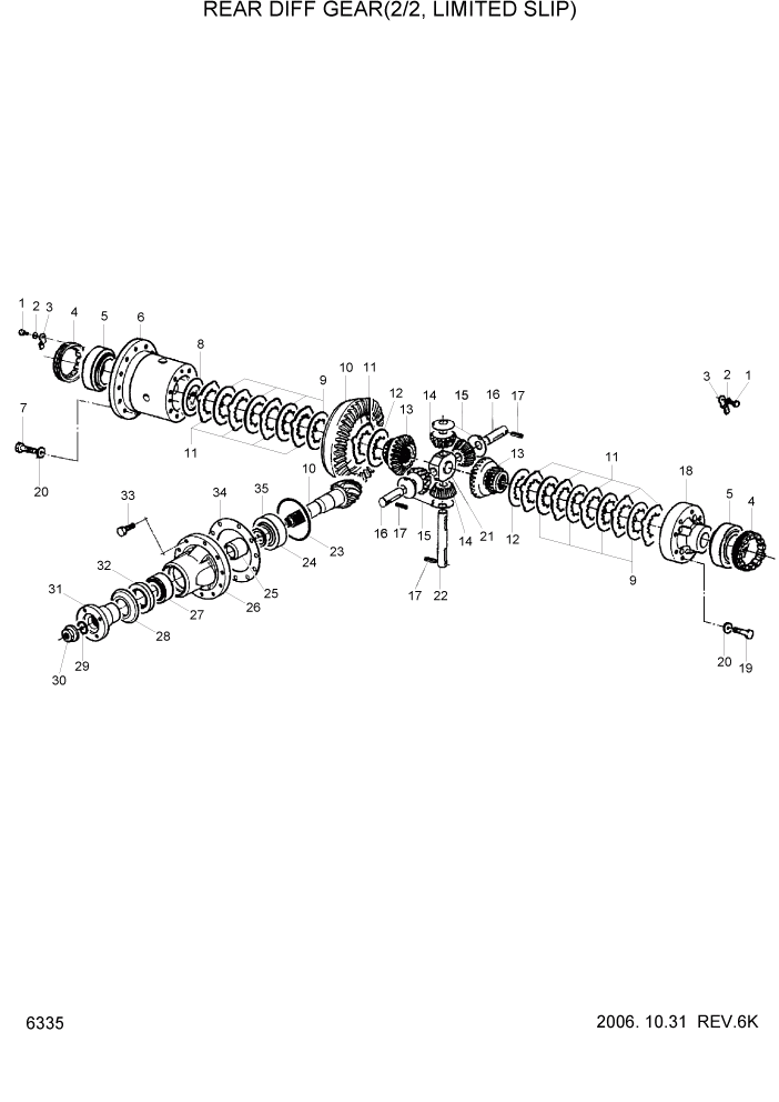 Схема запчастей Hyundai HL740TM-7 - PAGE 6335 REAR DIFF GEAR(2/2, LIMITED SLIP) СИЛОВАЯ СИСТЕМА