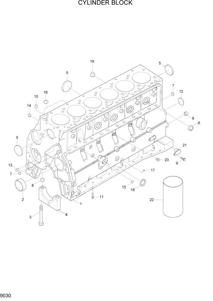 Схема запчастей Hyundai HL740TM-7 - PAGE 9030 CYLINDER BLOCK ДВИГАТЕЛЬ БАЗА