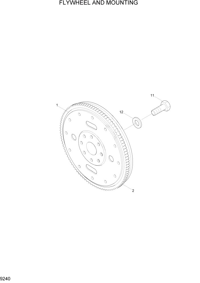 Схема запчастей Hyundai HL740TM-7 - PAGE 9240 FLYWHEEL AND MOUNTING ДВИГАТЕЛЬ БАЗА