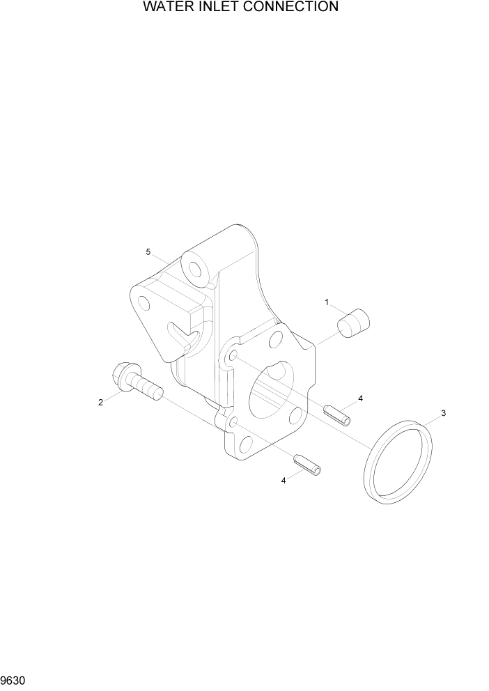 Схема запчастей Hyundai HL740TM-7 - PAGE 9630 WATER INLET CONNECTION ДВИГАТЕЛЬ БАЗА