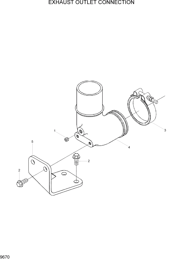 Схема запчастей Hyundai HL740TM-7 - PAGE 9670 EXHAUST OUTLET CONNECTION ДВИГАТЕЛЬ БАЗА