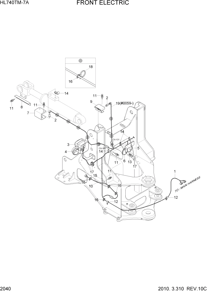 Схема запчастей Hyundai HL740TM-7A - PAGE 2040 FRONT ELECTRIC ЭЛЕКТРИЧЕСКАЯ СИСТЕМА