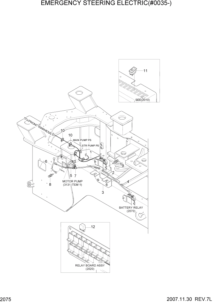 Схема запчастей Hyundai HL740TM-7A - PAGE 2075 EMERGENCY STEERING ELECTRIC(#0035-) ЭЛЕКТРИЧЕСКАЯ СИСТЕМА