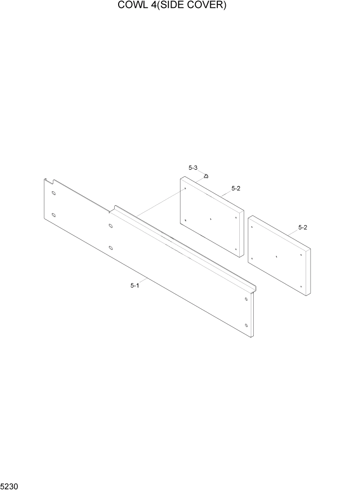 Схема запчастей Hyundai HL740TM-7A - PAGE 5230 COWL 4(SIDE COVER) СТРУКТУРА