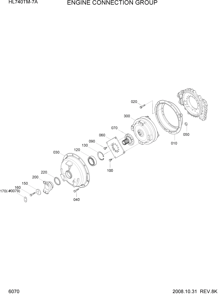 Схема запчастей Hyundai HL740TM-7A - PAGE 6070 ENGINE CONNECTION GROUP СИЛОВАЯ СИСТЕМА