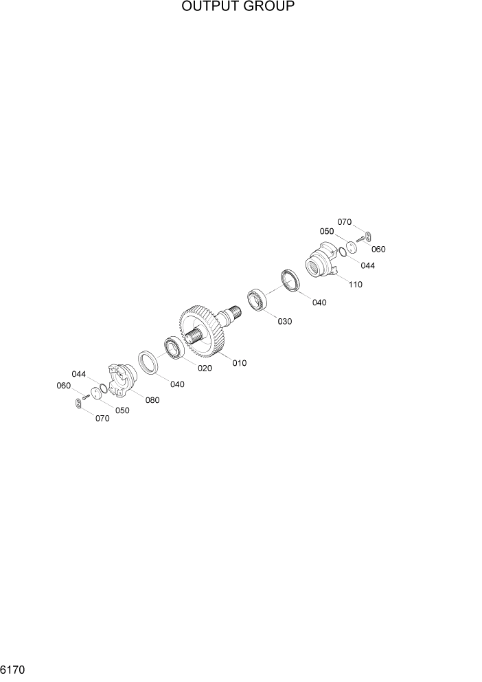 Схема запчастей Hyundai HL740TM-7A - PAGE 6170 OUTPUT GROUP СИЛОВАЯ СИСТЕМА