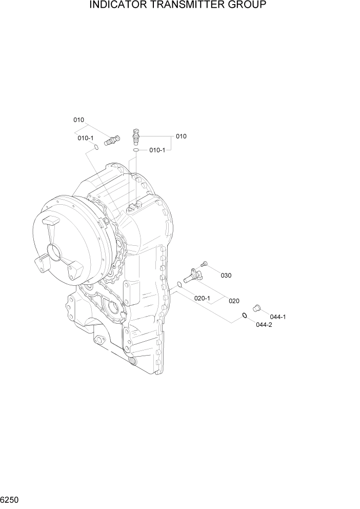 Схема запчастей Hyundai HL740TM-7A - PAGE 6250 INDICATOR TRANSMITTER GROUP СИЛОВАЯ СИСТЕМА