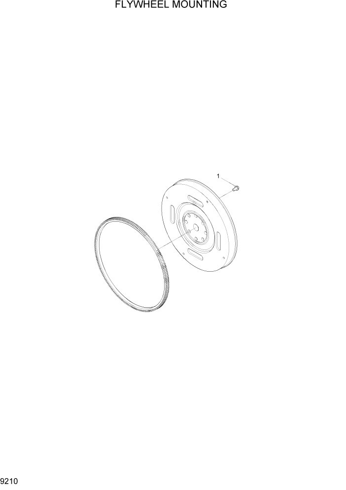 Схема запчастей Hyundai HL740TM-7A - PAGE 9210 FLYWHEEL MOUNTING ДВИГАТЕЛЬ БАЗА