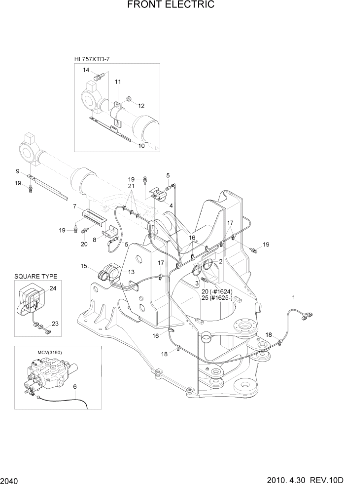 Схема запчастей Hyundai HL757-7 - PAGE 2040 FRONT ELECTRIC ЭЛЕКТРИЧЕСКАЯ СИСТЕМА