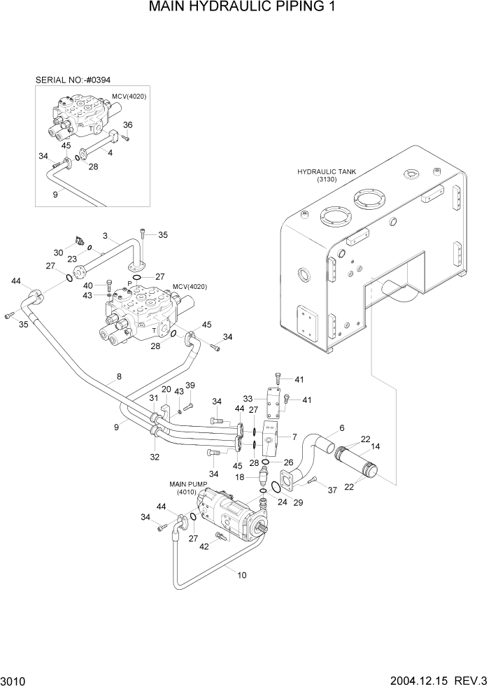 Схема запчастей Hyundai HL757-7 - PAGE 3010 MAIN HYDRAULIC PIPING 1 ГИДРАВЛИЧЕСКАЯ СИСТЕМА